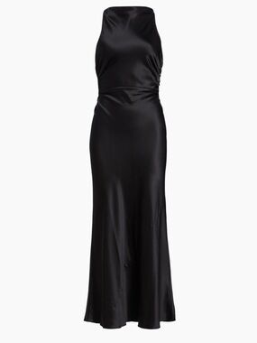 Reformation Casette Black Silk Sleeveless Maxi Dress